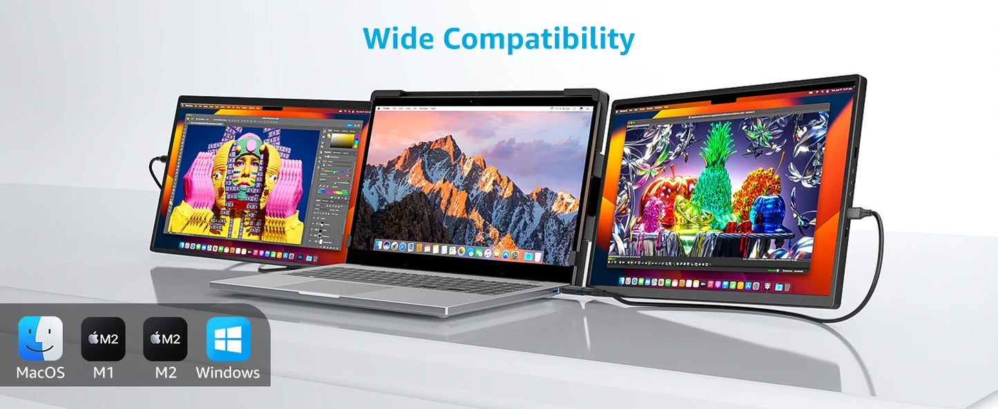 Dopesplay 14.1" Triple Portable Laptop Monitor