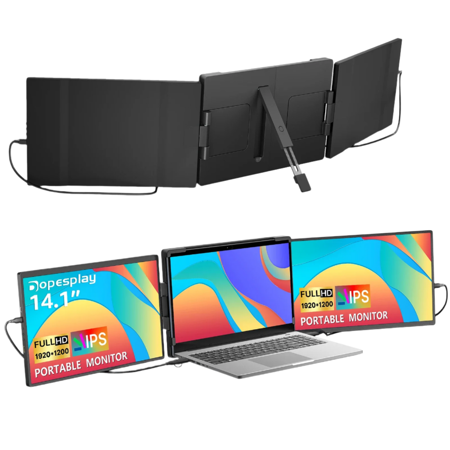 Dopesplay 14.1" Triple Portable Laptop Monitor